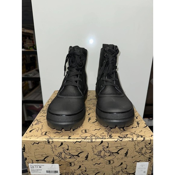 Karl Lagerfeld Men's Mid Height Winter Performance Boot, Black, US 11 - Picture 5 of 7